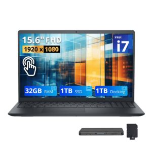 Dell 15 6 FHD Touchscreen Laptop Intel Core I7 1355u 32GB DDR5 1TB SSD 1TB Docking Set Wi Fi 6 Win 11 Black