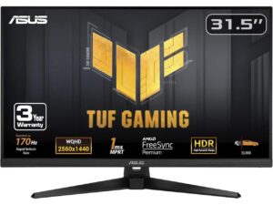 ASUS TUF Gaming Monitor 31 5 1440p Hdr 170hz 1ms Freesync Hdr 10 Vesa Mount