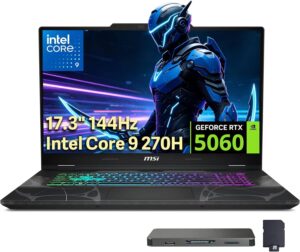 MSI Cyborg 17 17 3 Gaming Laptopintel Core 9 270hrtx 506032GB Ddr51tb SSD 1TB Dockingbacklitwin 11 Pro Black