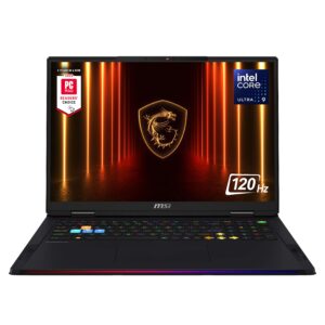 MSI Raider 18hx AI 18 120hz Gaming Laptop UHD Miniled Intel Core Ultra 9 285hx With 64GB Memory RTX 5080 4TB SSD Core Black Black