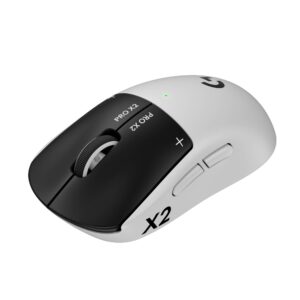 Logitech Pro X2 Superstrike Lightspeed Lightweight Wireless Gaming Mouse With Customizable Click Haptics For PC Mac Laptop Wireless White