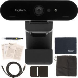 Logitech Brio UHD 4K Webcam With Rightlight 3 And Hdr Technology Aom Bundle Kit Black product image