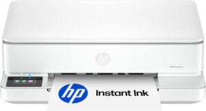 HP Envy 6165 Wireless AI Enabled All In One Inkjet Printer With 6 Months Of Instant Ink White