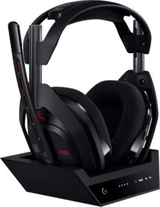 Logitech A50 Lightspeed Wireless Gaming Headset Base Station Gen 5 For Xbox Playstation 5 PC Mac Or Nintendo Switch Black