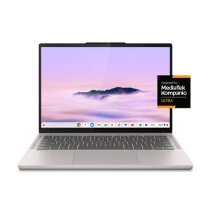 Lenovo Chromebook Plus 14 OLED 2K Touchscreen Laptop With Gemini Mediatek Kompanio Ultra 910 16GB Memory 256GB Storage Seashell