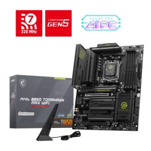 MSI Mag B850 Tomahawk Max Wi-Fi Socket Am5 Amd B850 Atx DDR5 Wi Fi 7 Motherboard Black